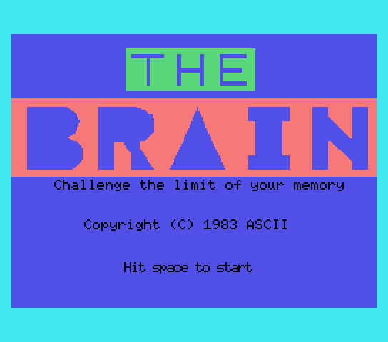 The Brain title screen for MSX